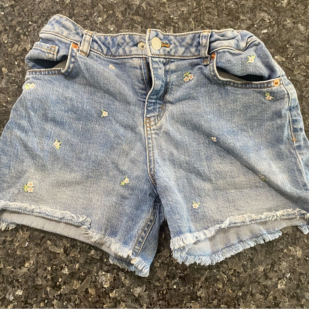 Cat & Jack Blue Floral Embroidered Kids Shorts